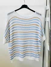 Kép betöltése a galériamegjelenítőbe: 2443 MERCY horgolt csíkos felső
