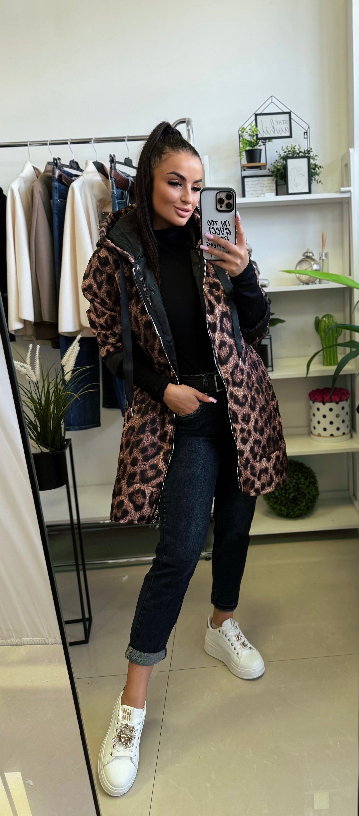 05601 LEOPARD oversize steppelt kabàt