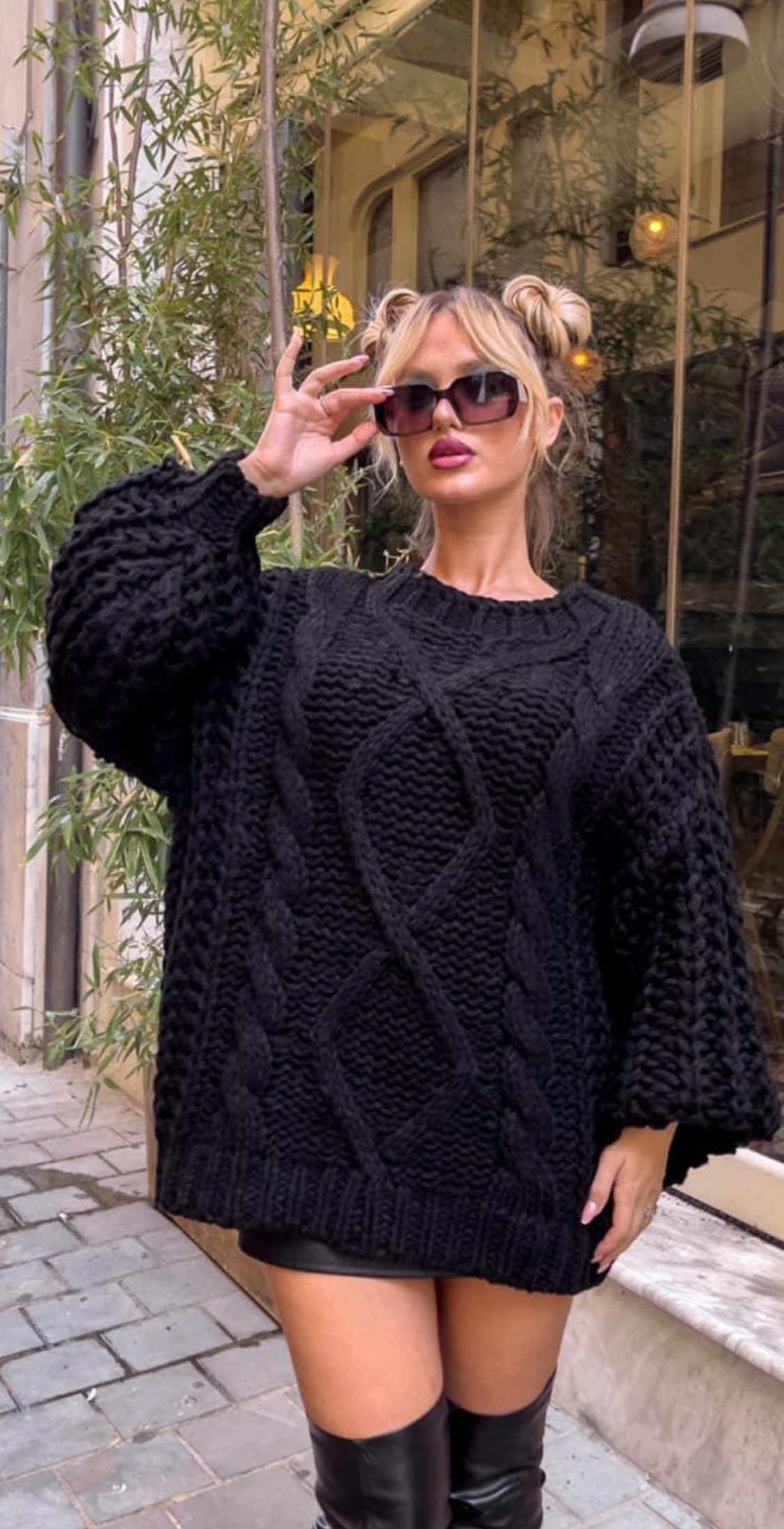8724 HENY oversize  pulóver