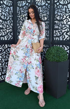 Kép betöltése a galériamegjelenítőbe: 10500 LUCY virágos öves vászon ruha
