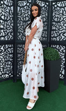 Kép betöltése a galériamegjelenítőbe: 7382 ALYSSA pöttyös műselyem szoknya
