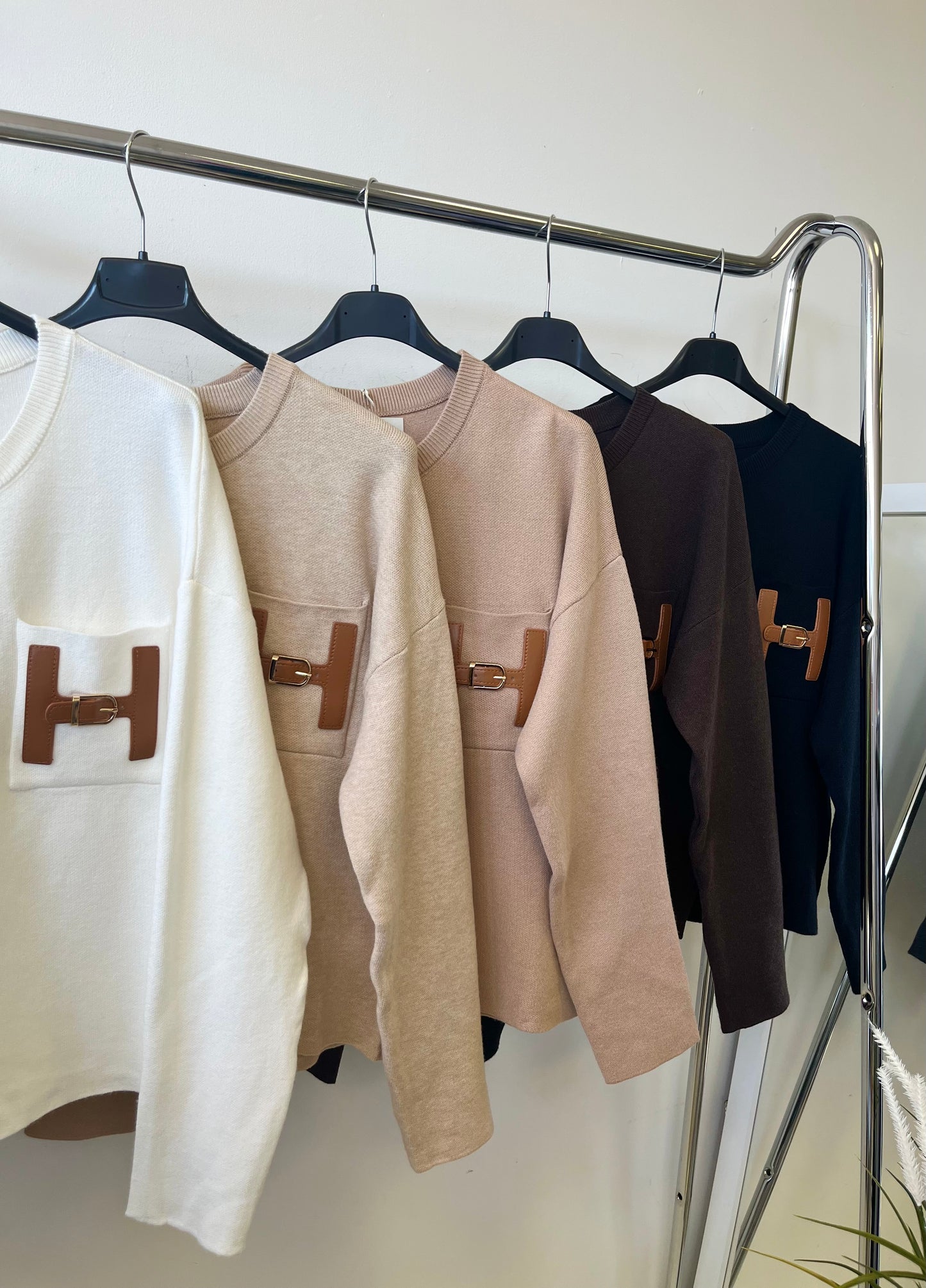 85748 HENNA oversized kötött pulóver