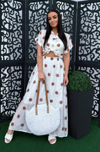 Kép betöltése a galériamegjelenítőbe: 7382 ALYSSA pöttyös műselyem szoknya
