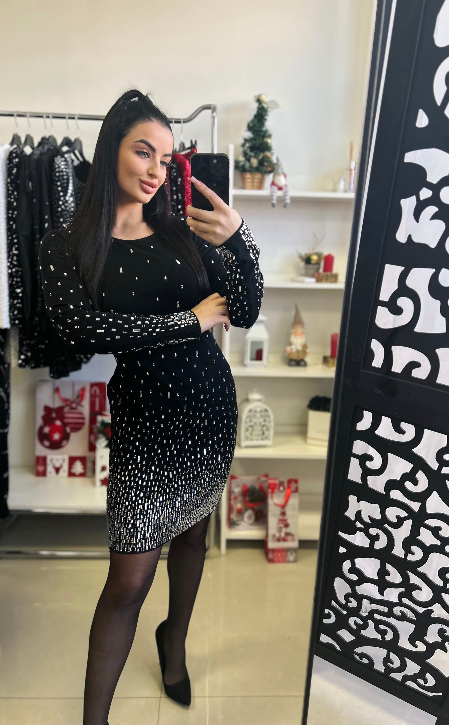 8068 AMANDA strasszköves alkalmi ruha