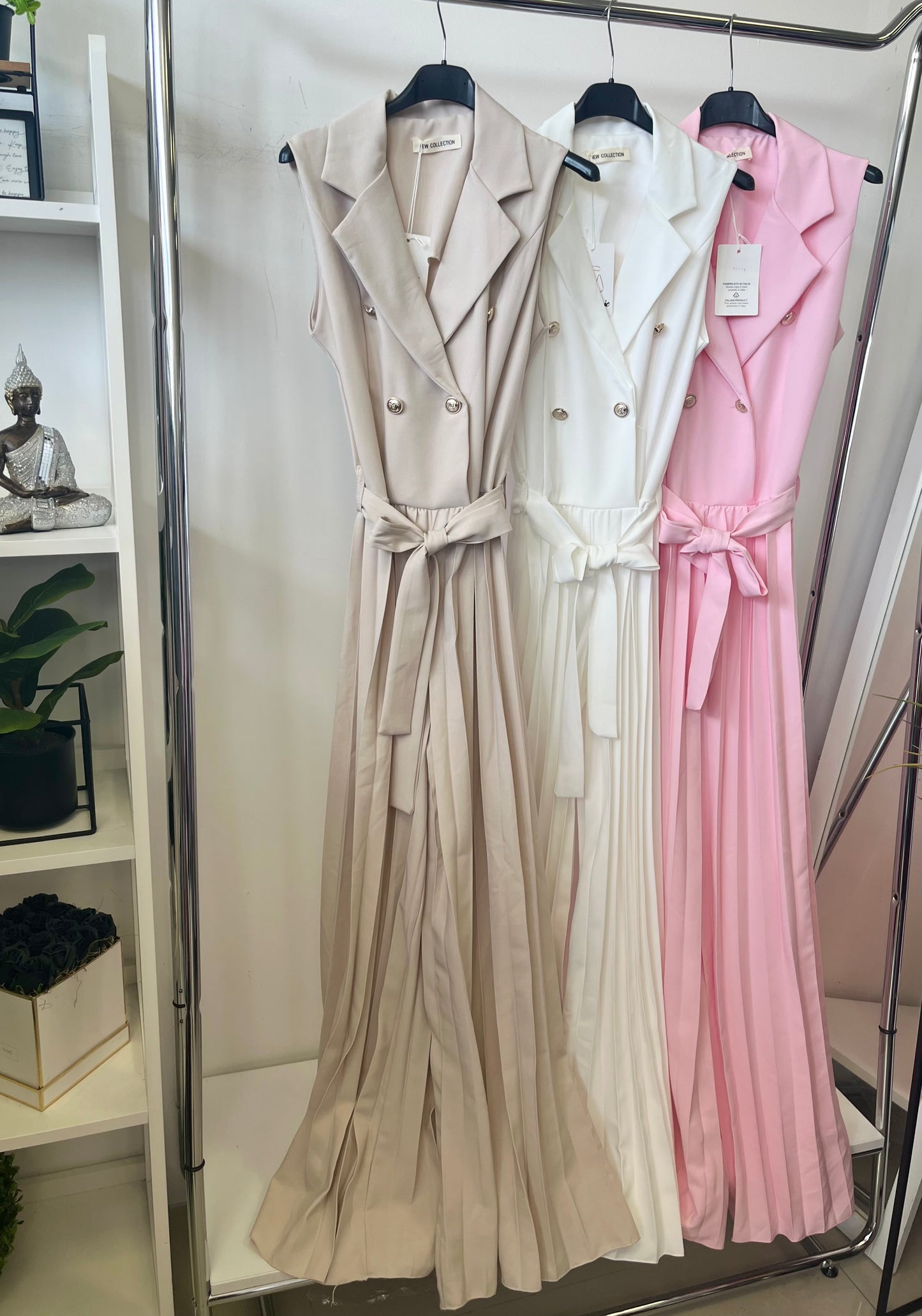 90379 BLANCA gombos pliszírozott szárú overál
