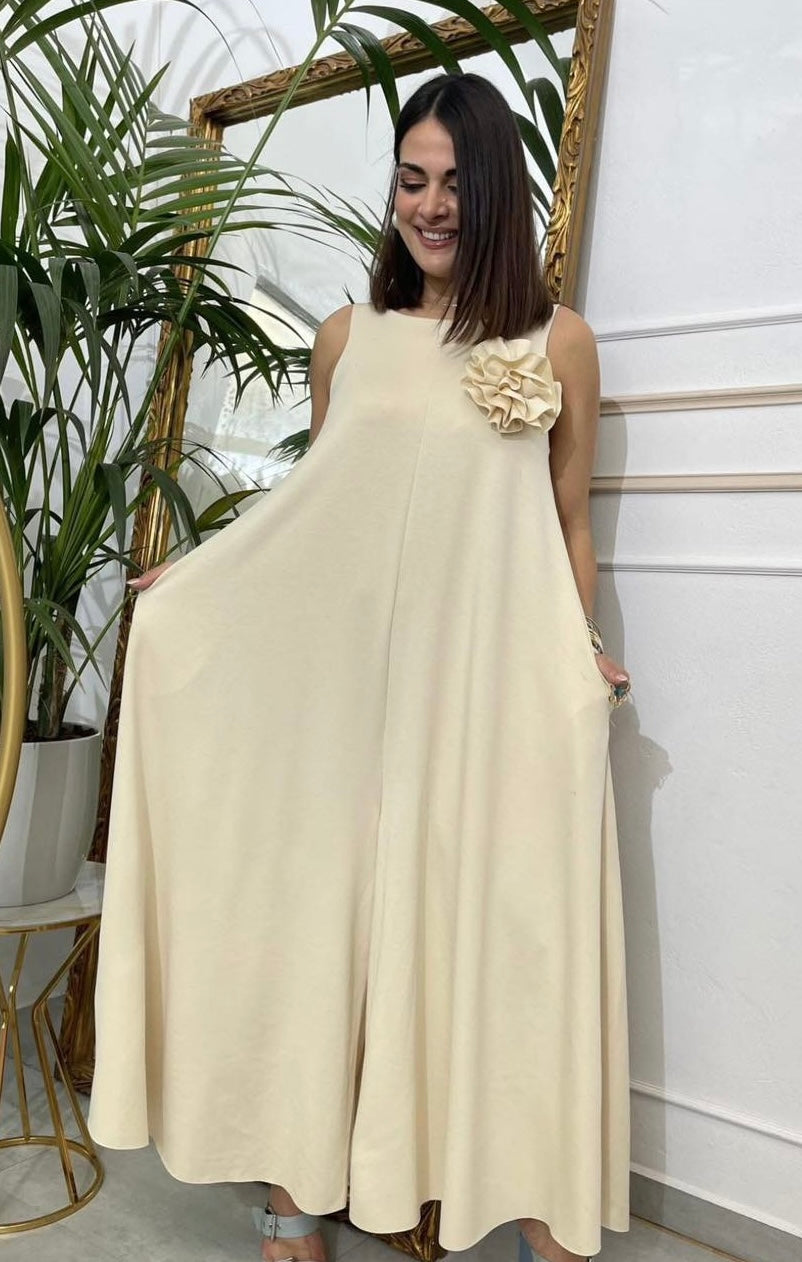 58087 LIDIA zsebes extra bőszárú overál brossal