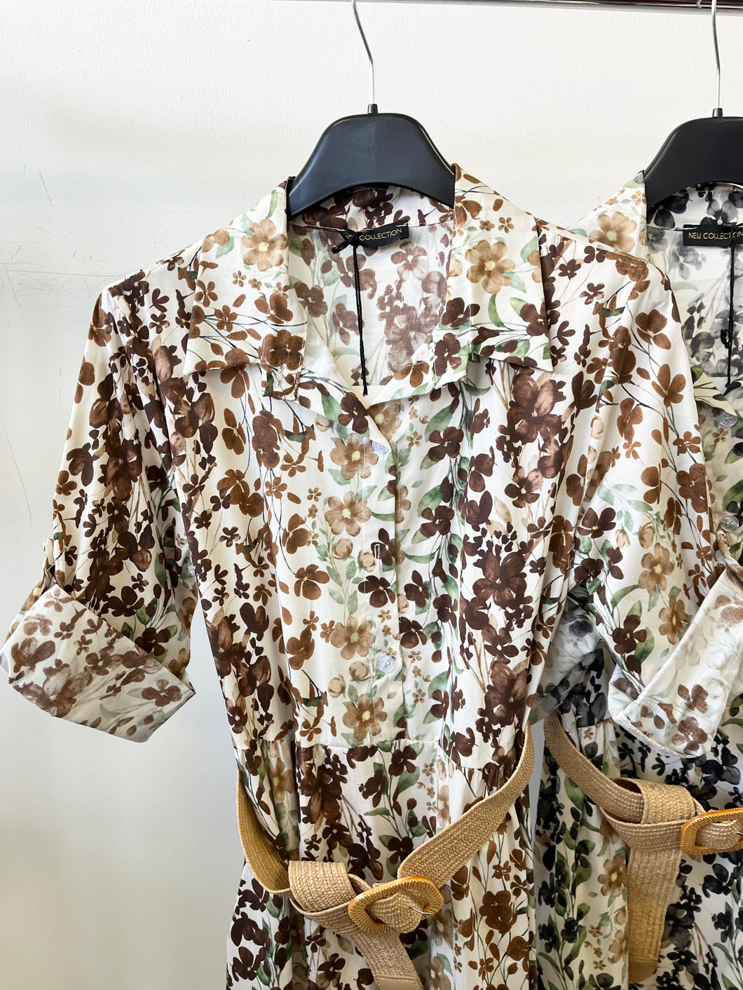 7662 ESTHER apró virág mintás öves ruha