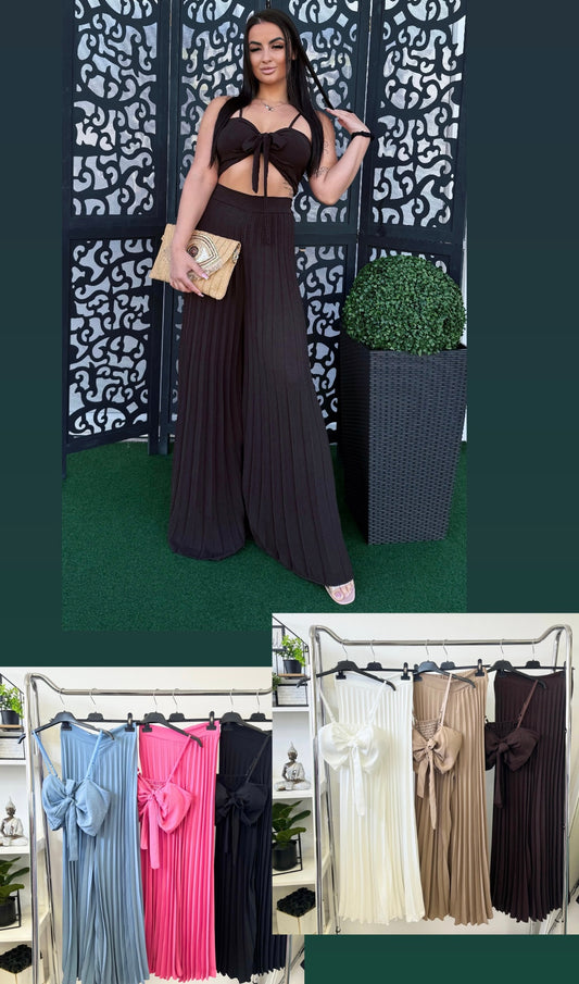 10159 ALIANA top + pliszírozott nadrág szett