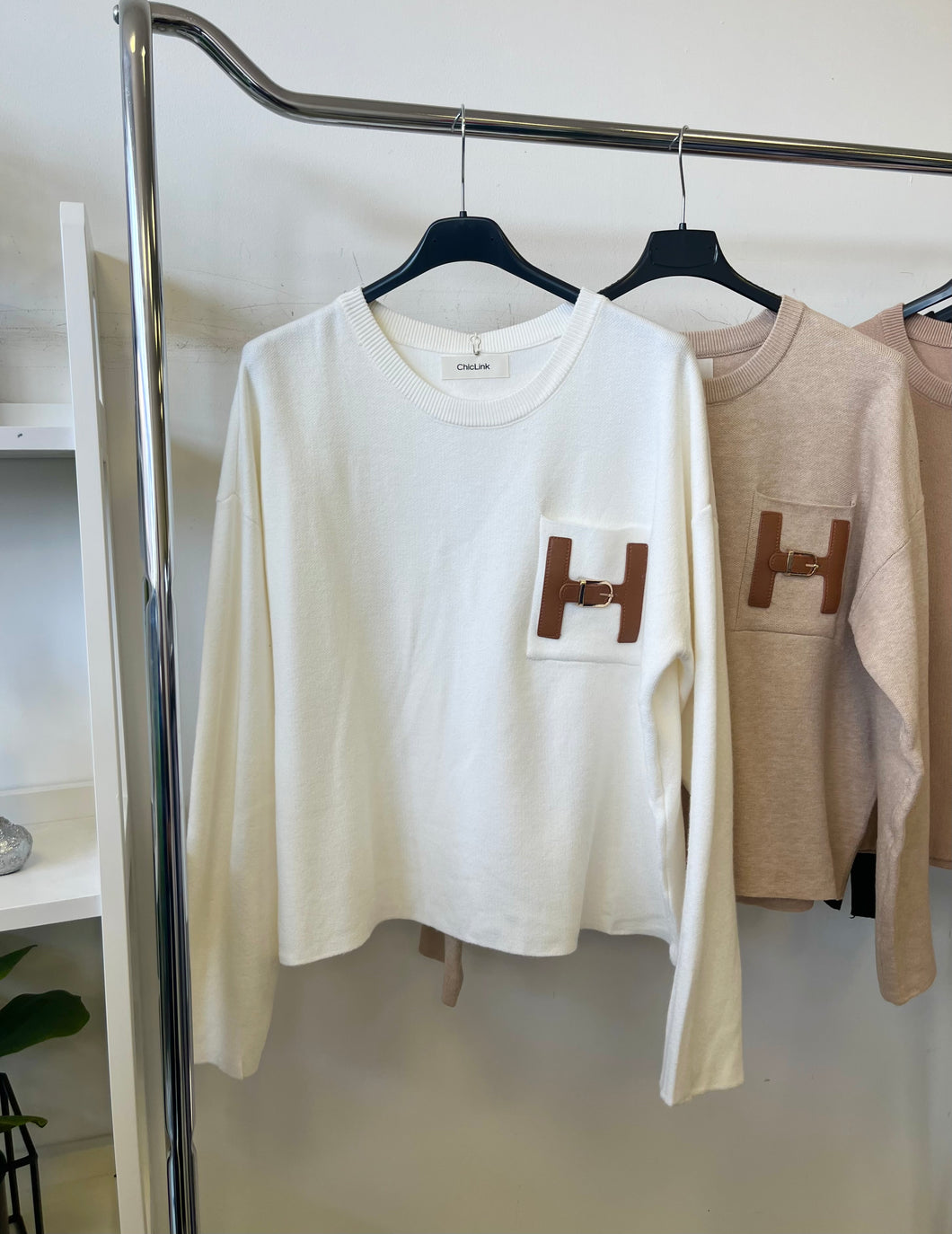 85748 HENNA oversized kötött pulóver