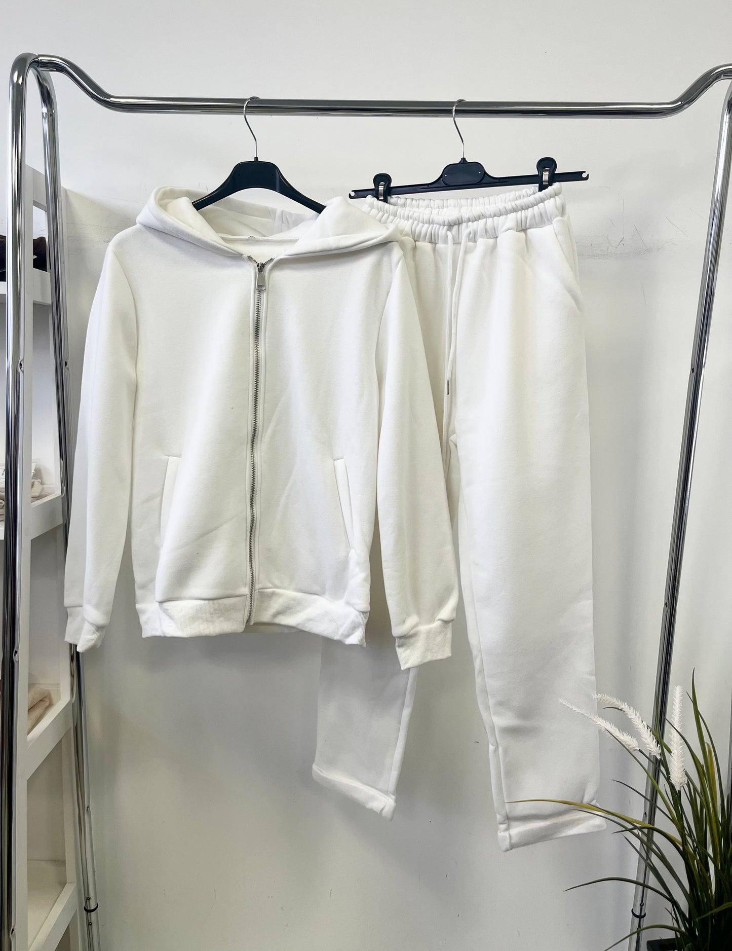 288 WHITE cipzáros  pamut téli jogging
