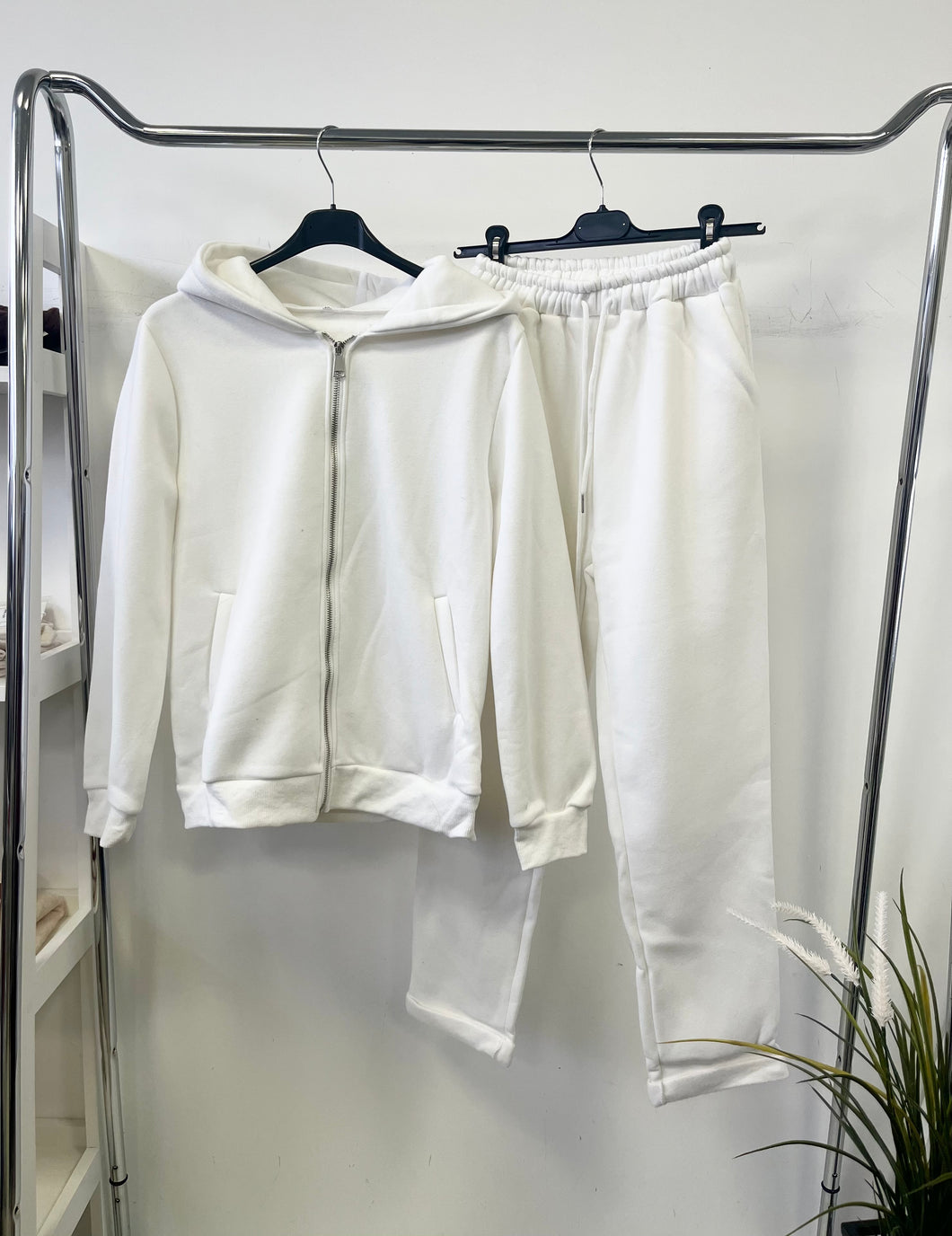 288 WHITE cipzáros  pamut téli jogging