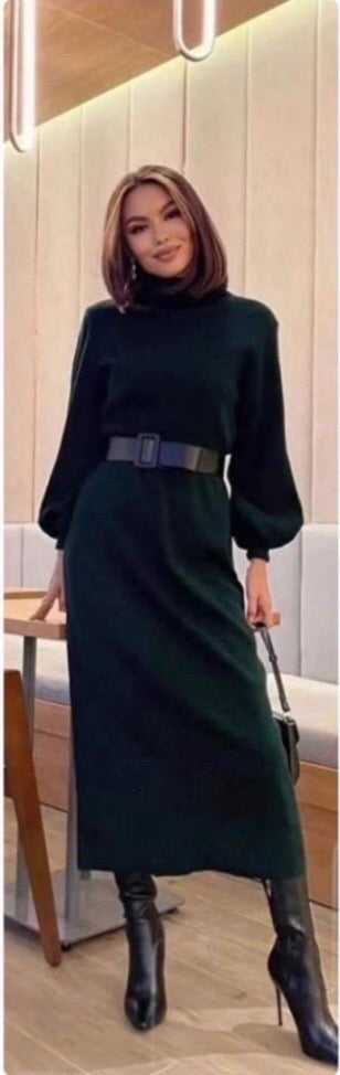 C0025 DALMA kötött ruha övvel