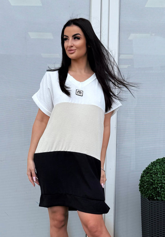 25196 TRICOLOR oversize ruha/tunika