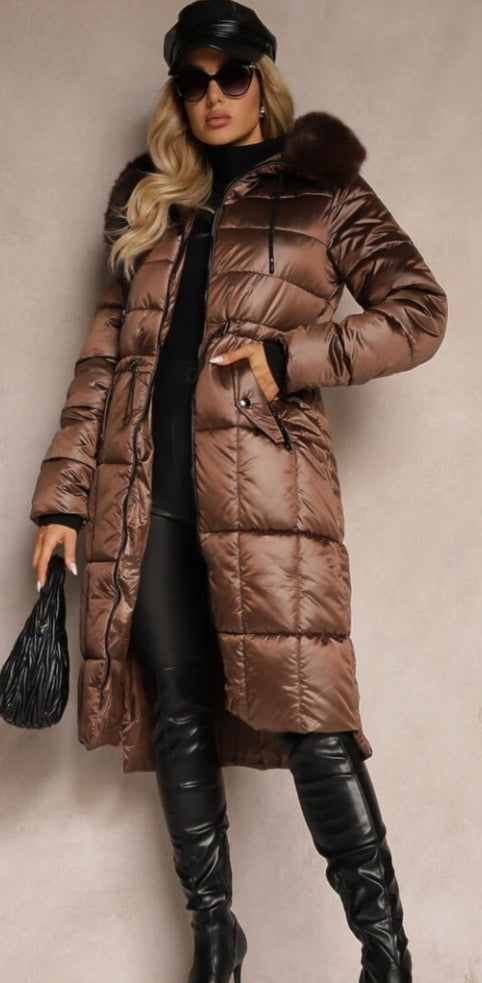 8282 BRONZ barna télikabát XXL