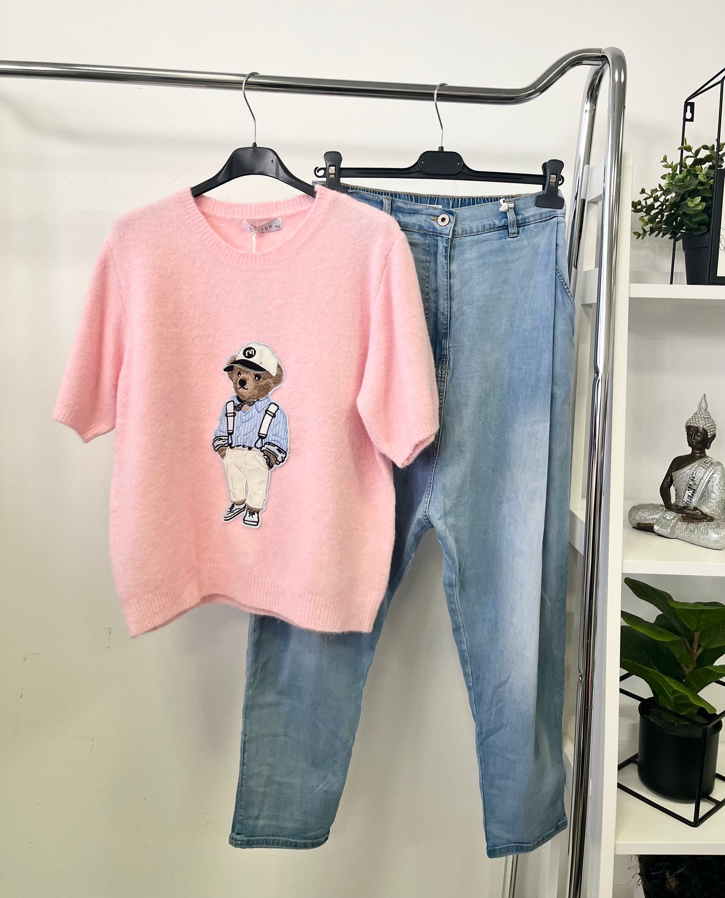 8150 TEDDY rövid ujjú kötött tavaszi pulóver