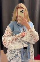 Kép betöltése a galériamegjelenítőbe: 1941 LOTTE csipke ing farmerbetéttel
