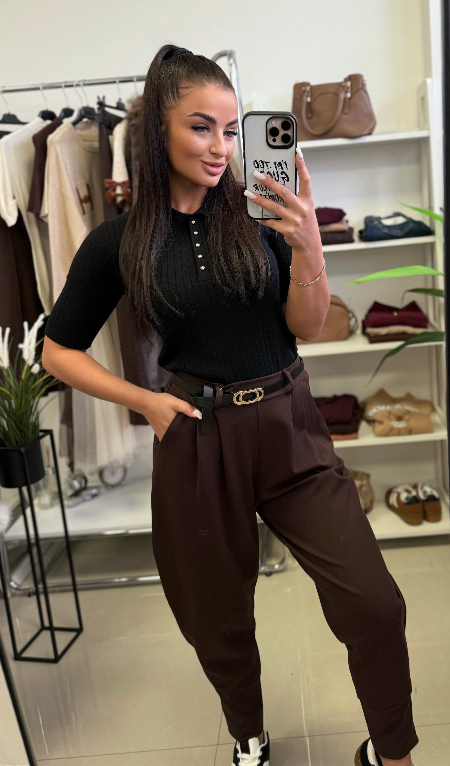 63443 EMILY galléros rövid ujjú felső