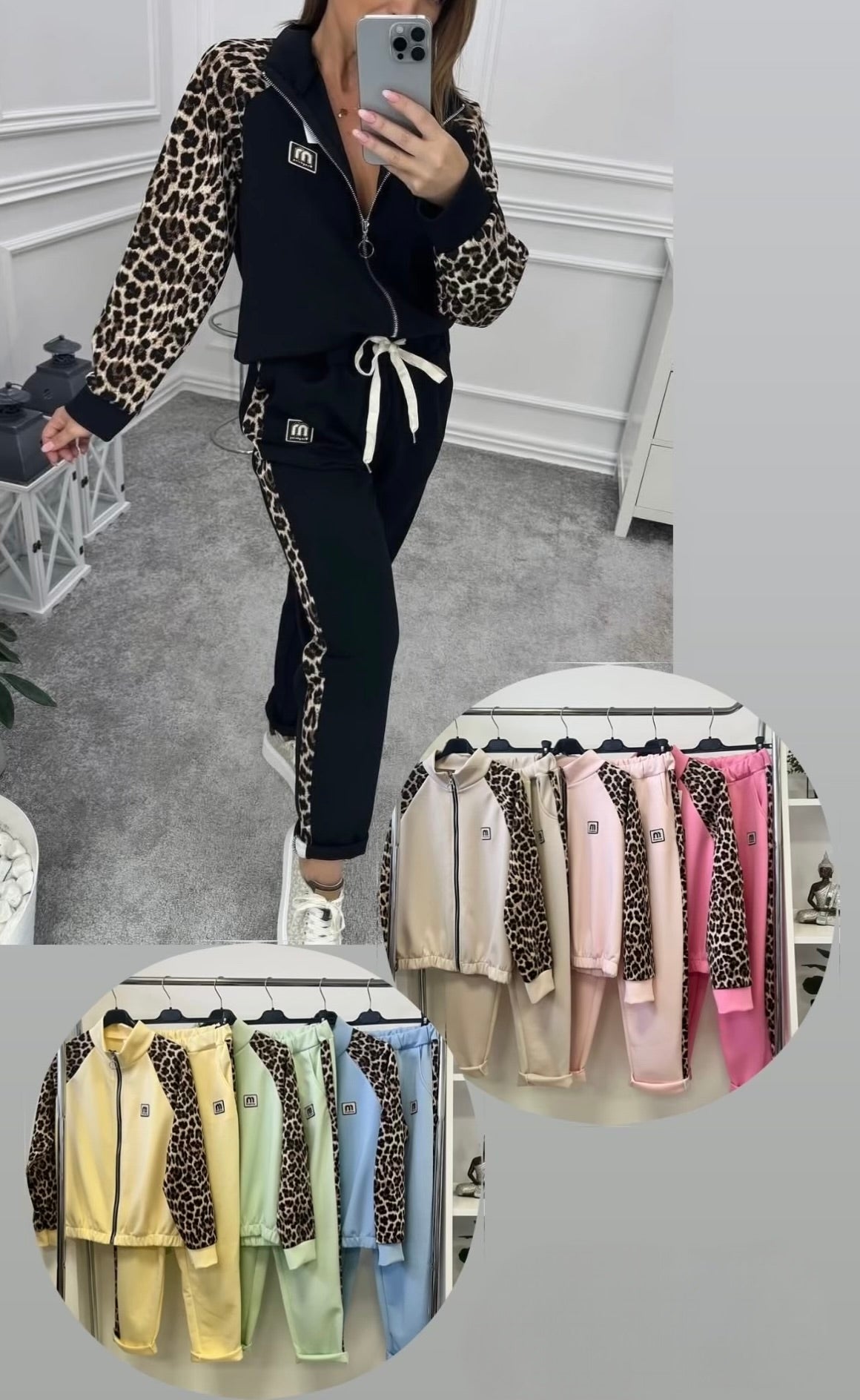 8713 MIU színes-leopárd jogging