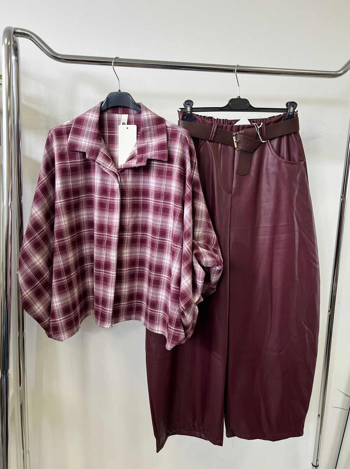 8913 SUZY kockás oversized ing