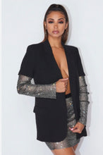 Kép betöltése a galériamegjelenítőbe: 85931 STRASSZ ujjú blézer
