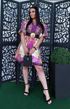 Kép betöltése a galériamegjelenítőbe: 3780 PENELOPE  virág mintás vászon ruha
