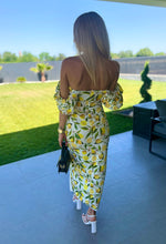 Kép betöltése a galériamegjelenítőbe: 41070 PANNI dupla fodros vállú CITROM ruha
