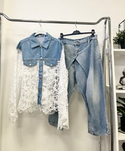 Kép betöltése a galériamegjelenítőbe: 1941 LOTTE csipke ing farmerbetéttel
