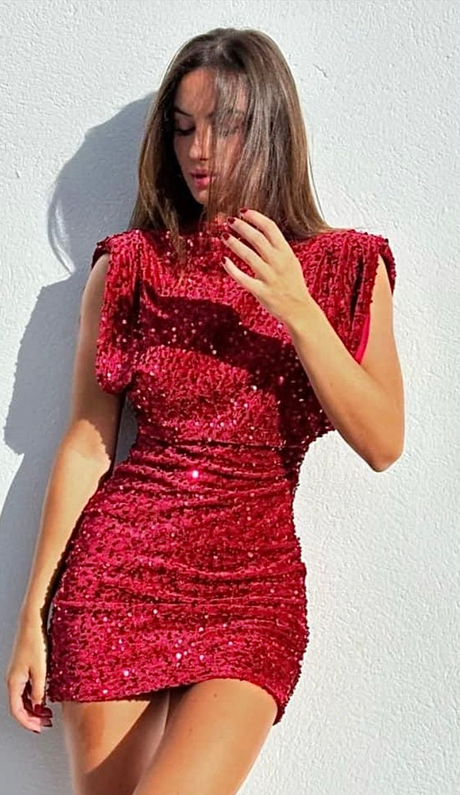 56010 BARBY flitteres bársony ruha válltömővel