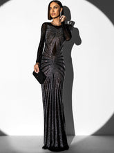 Kép betöltése a galériamegjelenítőbe: 2853 SERENA strasszköves alkalmi ruha
