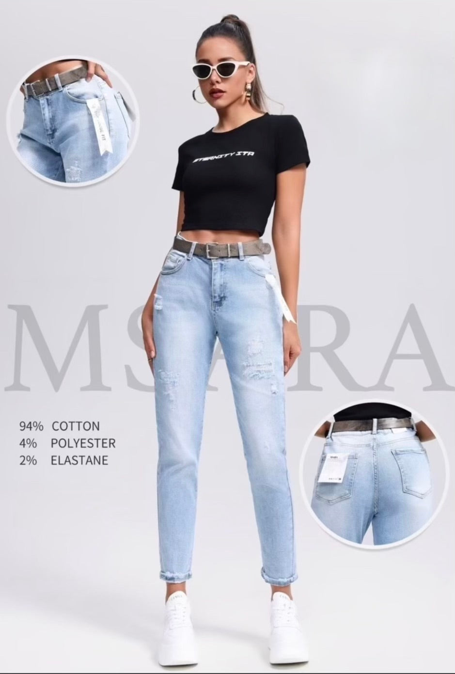 2786 LIGHT Mom fit farmernadrág