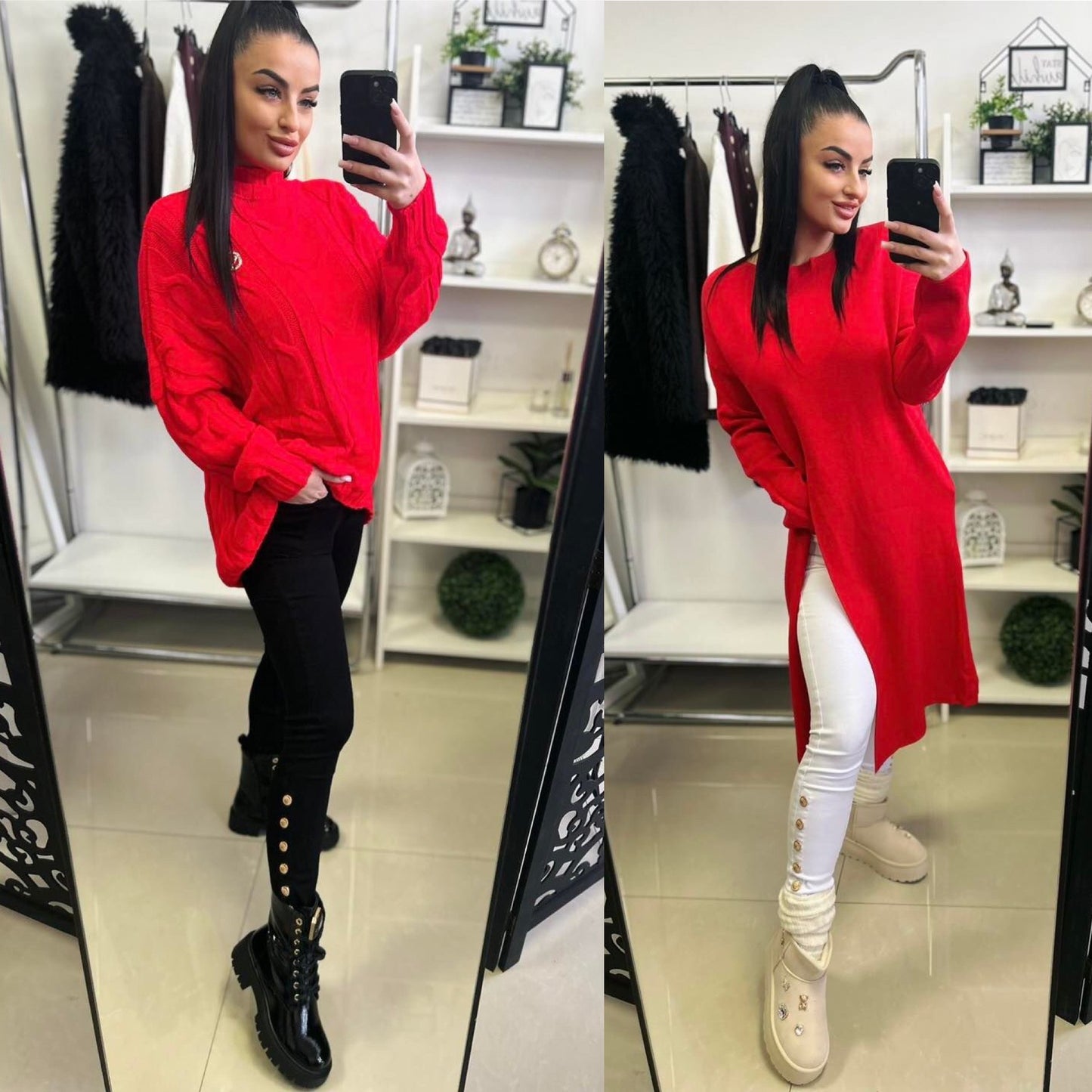 2716 BKACK&WHITE arany gombos nadrág