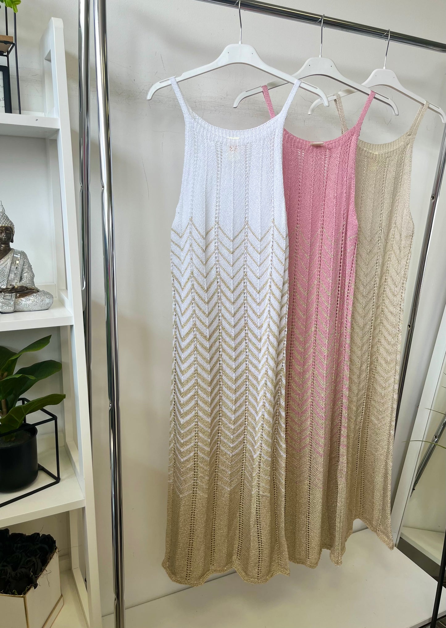 5578 LINETTA lurex nyári kötött ruha