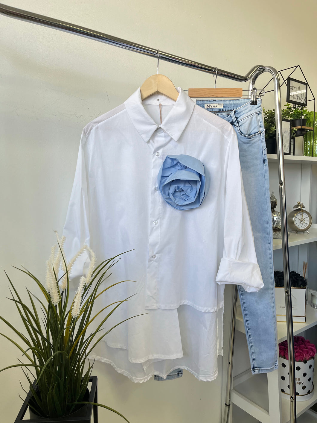 269 BLUE ROSE Oversize vászon ing