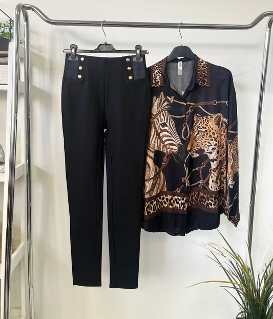 1380 LIMA gumi betétes gombos pamut leggings