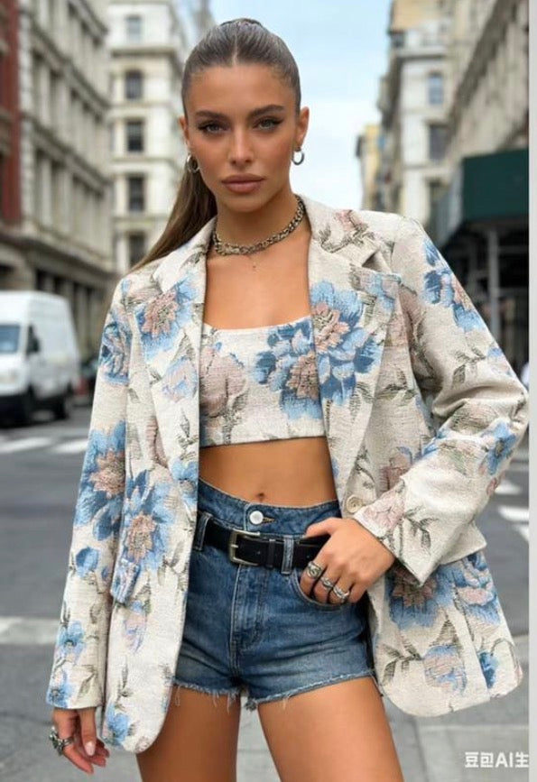 55320 DORIS virág mintás blézer