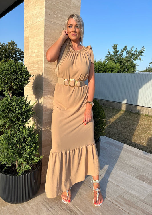 24642 VENDY húzott nyakú maxi ruha