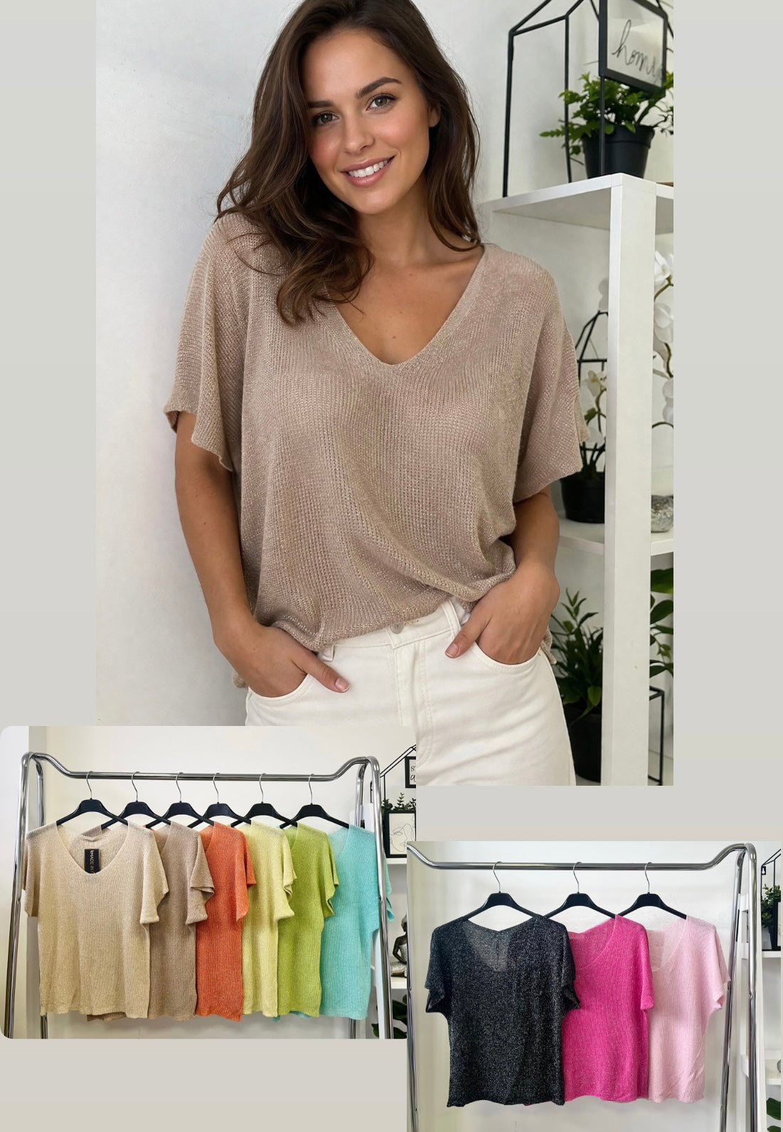 4195 LUREX V nyakú felső