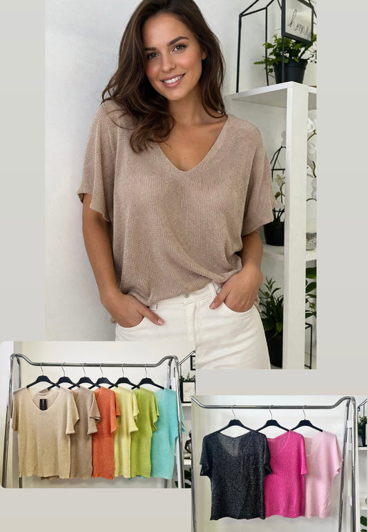4195 LUREX V nyakú felső