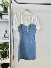 Kép betöltése a galériamegjelenítőbe: TR647 ZORKA pamut betétes farmer ruha
