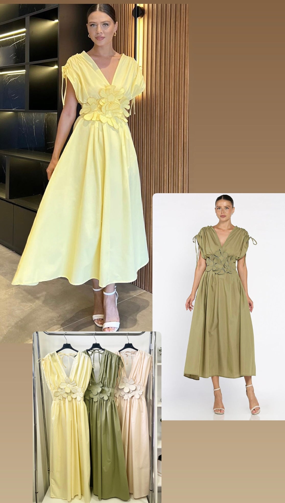 13585 SINDY vászon maxi ruha