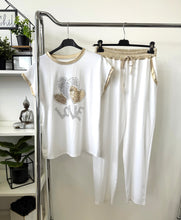 Kép betöltése a galériamegjelenítőbe: 25602 LOVE szíves flitteres rövidújjú jogging szett
