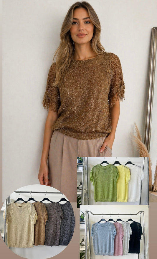 4162 LUREX rojtos ujjú felső