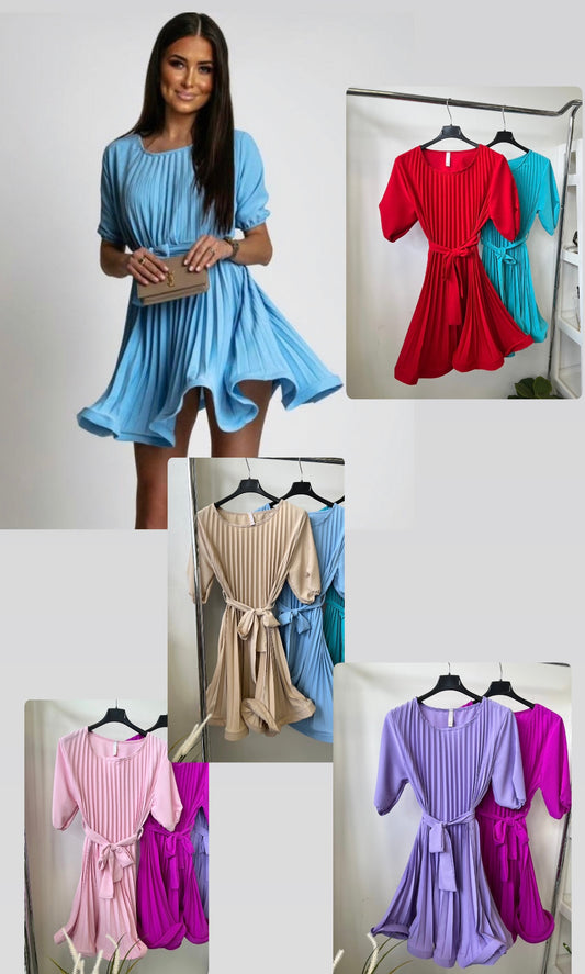 57172 ELDA pliszírozott mini ruha