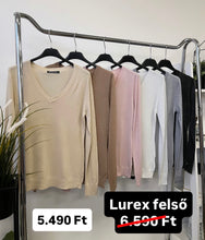 Kép betöltése a galériamegjelenítőbe: 3002 LUREX basic V nyakú felső
