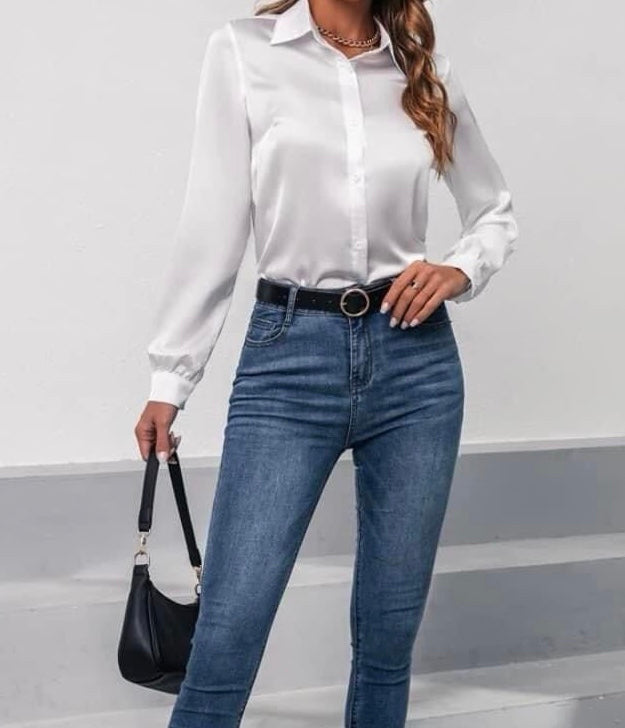 7988 GIGI szatén blúz basic színek