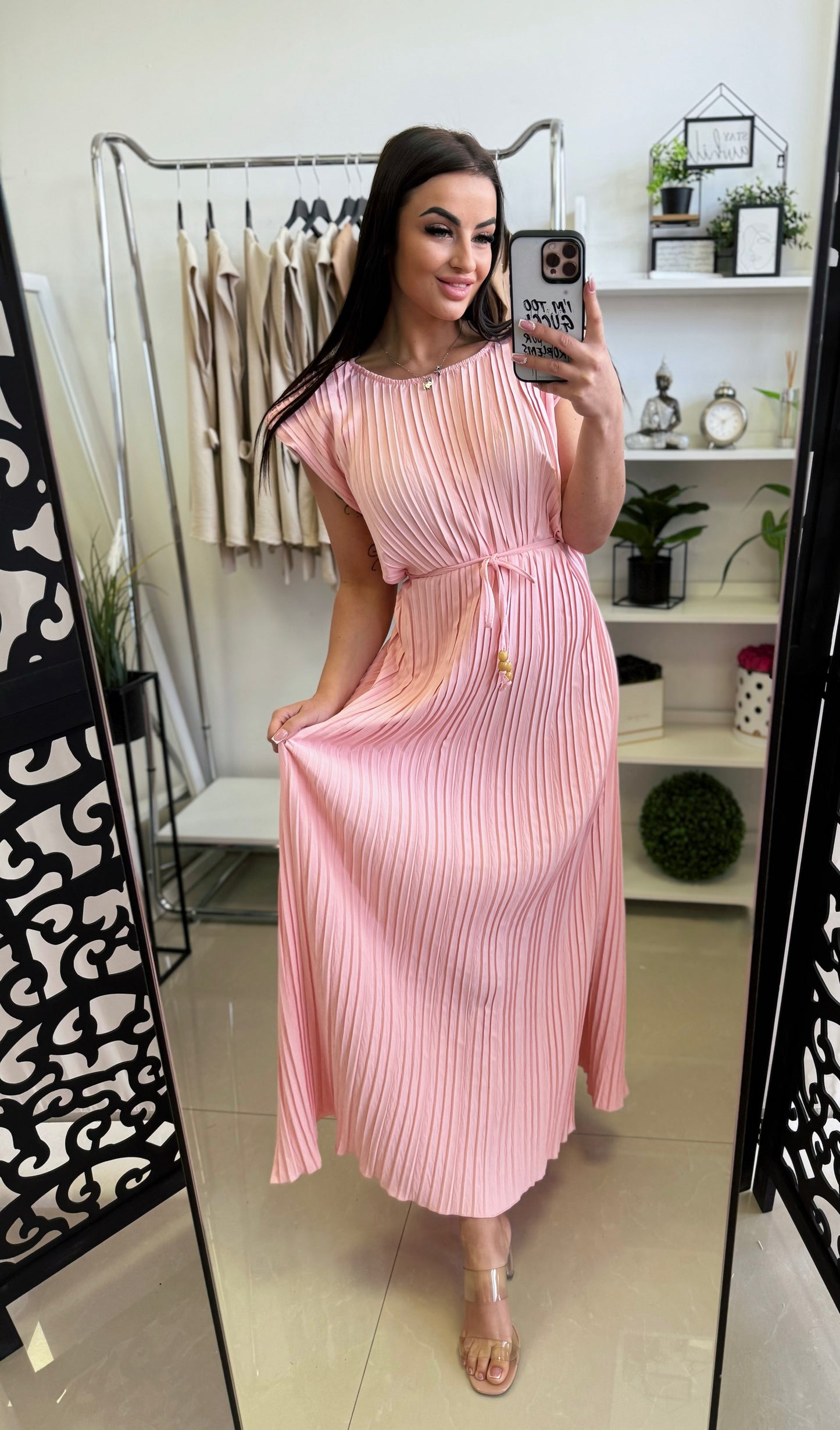 57360 DORINA pliszírozott ruha
