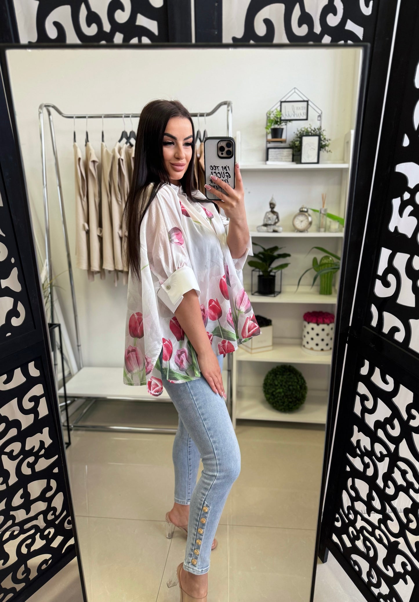 16767 TULIP műselyem oversize ing