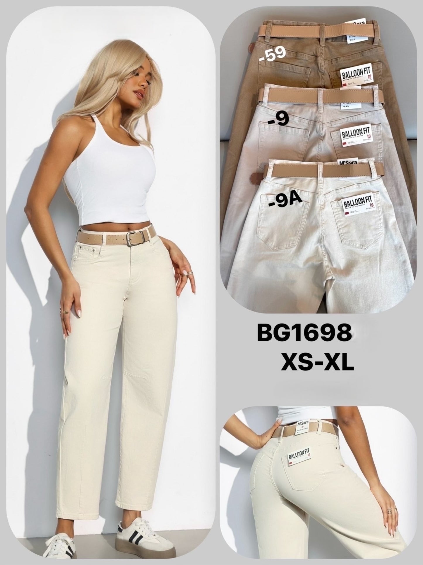 1698 BEIGE balloon fit farmer