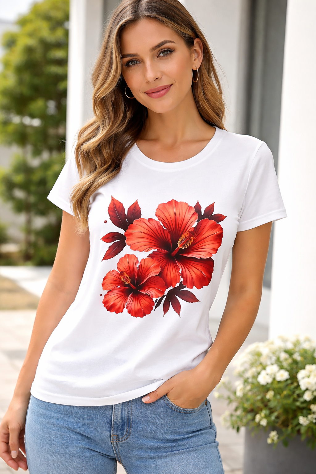 2415 HIBISZKUSZ  virág póló