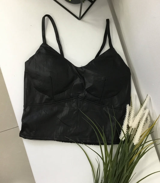 822059 FATY bőr hatású top